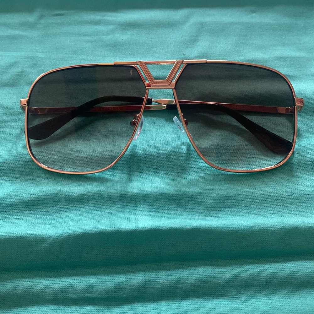 Gold retro gradient men sunglass